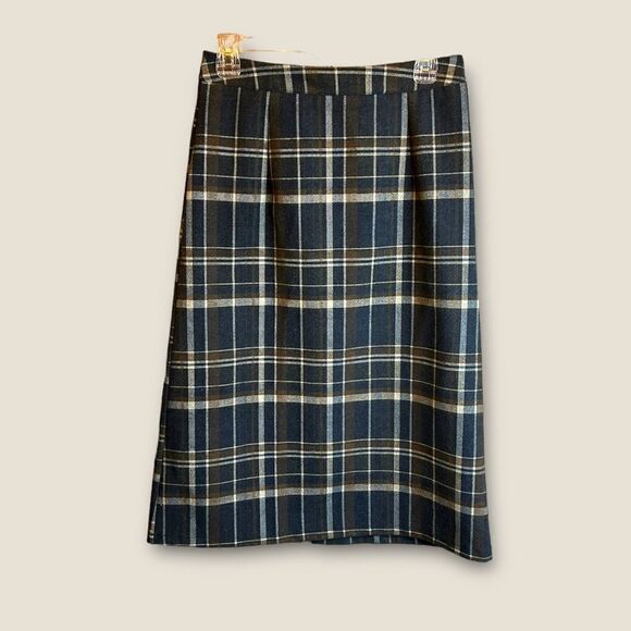 5 for $25🔥HOPE Wool Blend Plaid Pencil Skirt Large - Picture 1 of 5